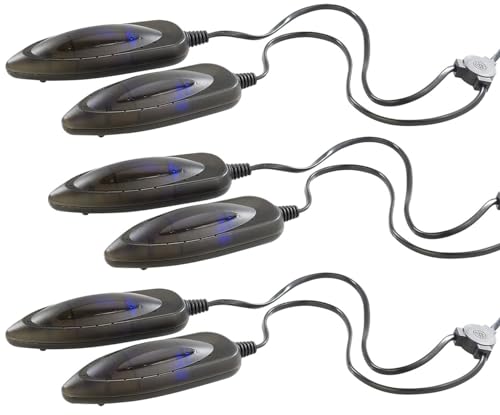 infactory UV Lampen Schuhe: 3er-Set elektrische Schuhtrockner mit UV-Licht (Schuh- & Handschuhtrockner, Schuhwärmetrockner, Handschuh) von infactory
