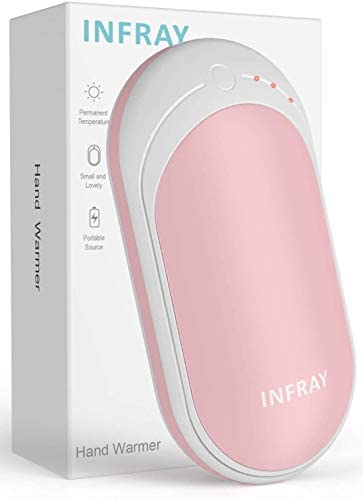 infray Handwärmer, Powerbank 5200mAh wiederaufladbare Handwärmer tragbare Taschenwärmer elektrische Handwärmer USB Ladegerät Geschenk für Frauen Kinder Mann pink von infray
