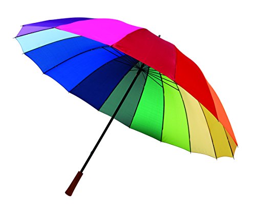 Regenschirm Regenbogen Partnerschirm Stockschirm Golfschirm Schirm bunt XL 131cm von Inspi