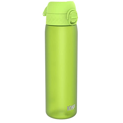 Ion8 Trinkflasche, 500 ml, Auslaufsicher, Einhandöffnung, Sichere Verriegelung, Spülmaschinenfest, BPA-frei, Tragegriff, Klappdeckel, Leicht zu Reinigen, Klimaneutral, Grün von ion8