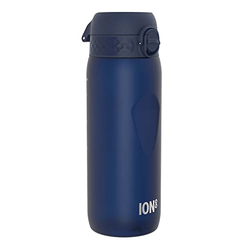 Ion8 Trinkflasche, 750ml, Auslaufsicher, Einhandöffnung, Sichere Verriegelung, Spülmaschinenfest, BPA-frei, Tragegriff, Klappdeckel, Handgeformter Griff, Leicht zu Reinigen, Klimaneutral, Marineblau von ion8
