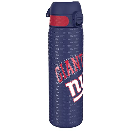 Ion8 Stahl-Trinkflasche, 600 ml, Auslaufsicher, Einhandöffnung, Sichere Verriegelung, Spülmaschinenfest, Klappdeckel, Tragegriff, Leicht zu Reinigen, Langlebig, NFL Giants-Design von ion8