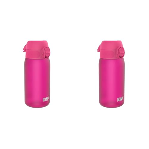 ion8 auslaufsichere Wasserflasche für Kinder, BPA-frei, Pink, 350ml (13oz) (Packung mit 2) von ion8