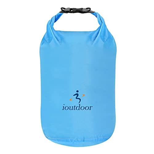 ioutdoor Dry Bag 2L/5L/10L/20L/40L/70L wasserdichte Tasche, Ultra-Light Trockensack Wasserdicht, Abriebfest, Reißfest, für Kajakfahren, Strand, Schwimmen, Camping, Wandern Reisen (Blau, 2L) von ioutdoor