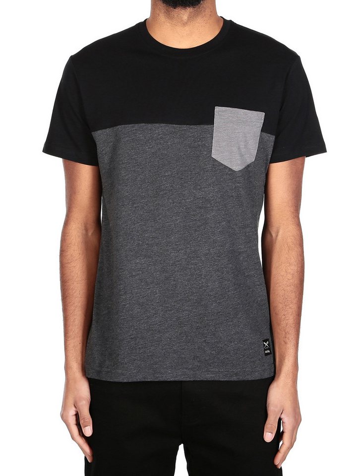 iriedaily T-Shirt - Basic T-Shirt - Graues Kurzarm Shirt - Block Pocket Tee von iriedaily