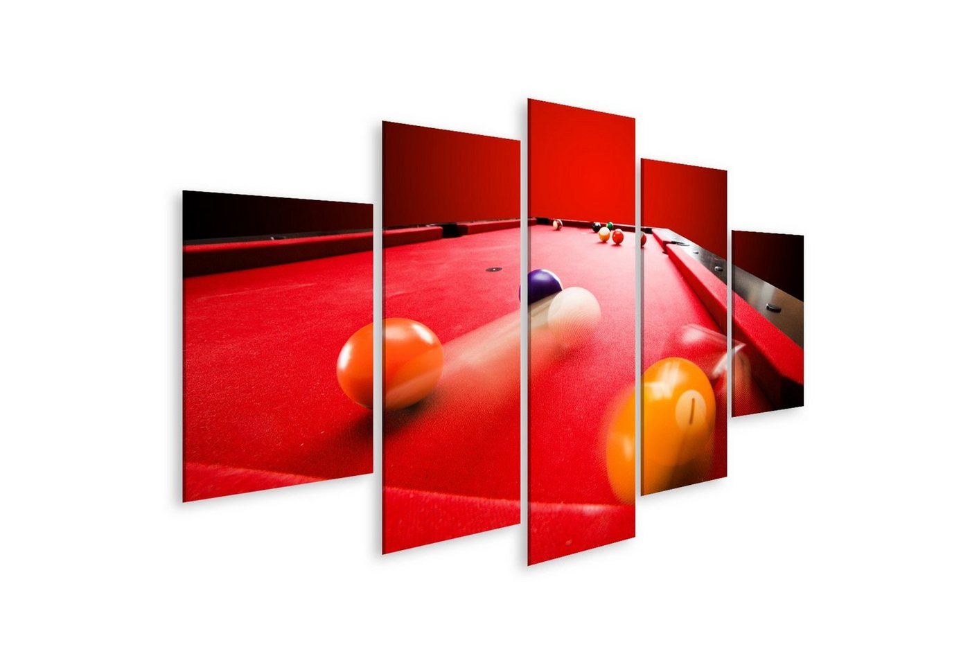 islandburner Leinwandbild Bild auf Leinwand Billard Pool Spiel Breaking Color Ball Dreieck Rotes von islandburner