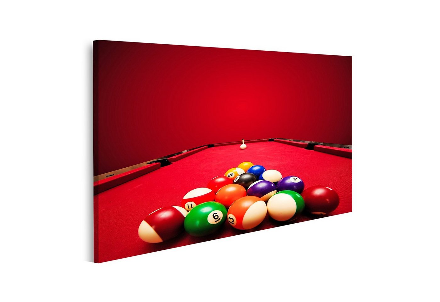 islandburner Leinwandbild Bild auf Leinwand Billard Pool Spiel Farbe Bälle im Dreieck Zielt auf von islandburner