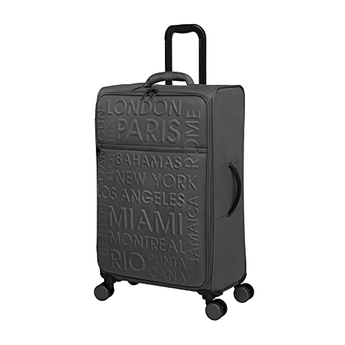 it luggage Citywide Softside Spinner mit 8 Rädern, kariert, 73,7 cm, Dunkelgrau, 29", Citywide 73,7 cm (29 Zoll) Softside Kariert 8 Räder Spinner von it luggage