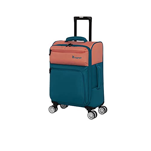 it luggage Duo-Tone 55,9 cm Softside Handgepäck-Spinner mit 8 Rädern, Pfirsich/Sea Teal, 22", Handgepäck-Handgepäck, zweifarbig, 55,9 cm, 8 Rollen von it luggage