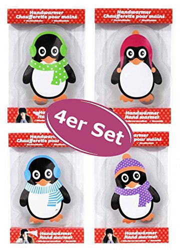 4er Set Taschenwärmer Pinguin itsisa® (tolles Wichtelgeschenk) Handwärmer, Taschenheizkissen von itsisa