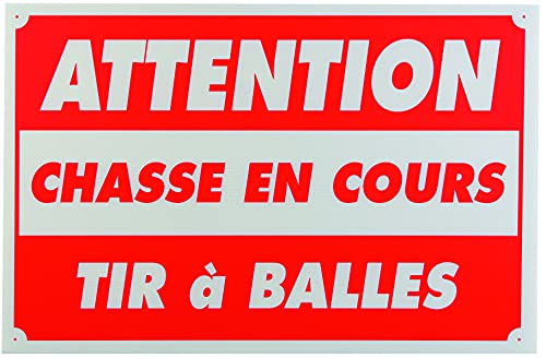 Januel Hinweisschild Jagd en Cours mit Ballschießer, 80 x 60 cm, Rot & Weiß, Akylux weich, 4 mm von januel