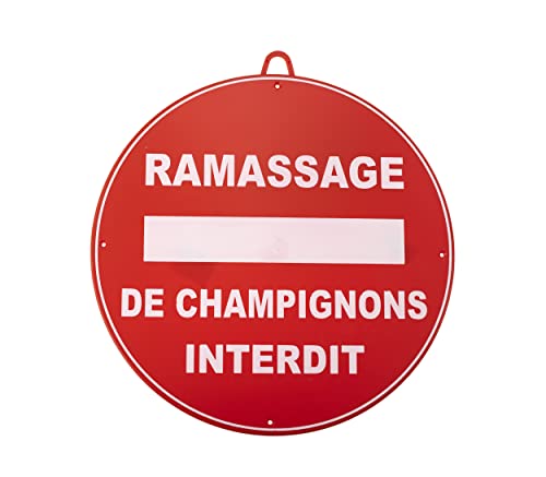 januel Art: Uni Atl54096 Hinweisschild aus PVC, Ramassage Champignons, verboten, 28 cm x 20 cm, Rot, 28cm x 20cm von januel