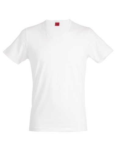 JBS Herren Basic Unterzieh T-Shirt, V-ausschnitt Dess. 137, Weiß, M, 1372001-100 von jbs