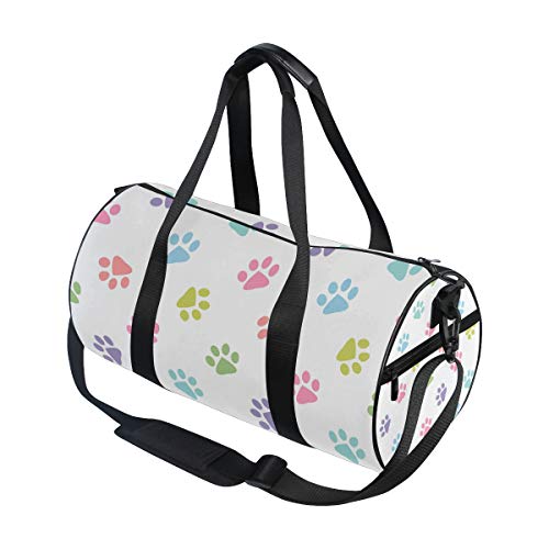 jeansame Sporttasche mit niedlichem Hunde- und Katzenpfotenabdruck, Reisetasche, Reisetasche, für Damen, Herren, Kinder, Jungen und Mädchen von jeansame