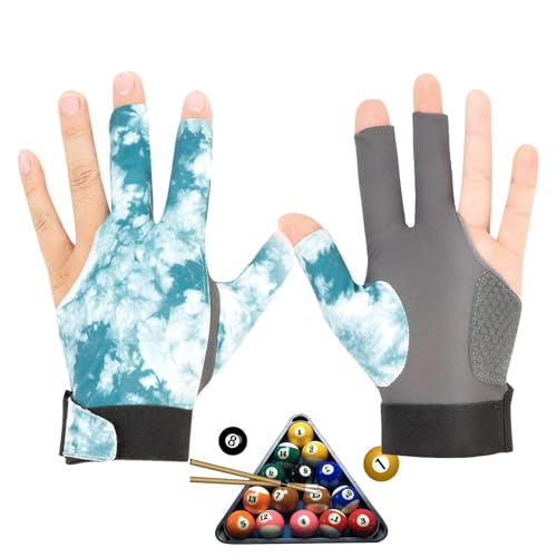 jlceh Billard-Handschuhe,Billard-Pool-Handschuhe | 3-Finger-Queue-Handschuhe für Billardschützen | Rutschfest, einstellbare Dichtheit, hochelastisches Billardzubehör, passend für die rechte oder linke von jlceh