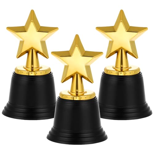 jojofuny 6 Stück Star Trophy Awards Mini Star Trophy Awards Bulk Star Gold Award Trophäen Für Kinderklassenzimmer Schulbelohnung Sportturnier-Gewinnpreis von jojofuny