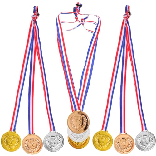 jojofuny 9 Stück Metallmedaillen Wettkampfsportmedaillen Spielmedaillen Kreativmedaillen Gold-Silber-Bronze-Auszeichnungsmedaillen Für Sport Spielpartys Wettbewerbe Studentenauszeichnungen von jojofuny