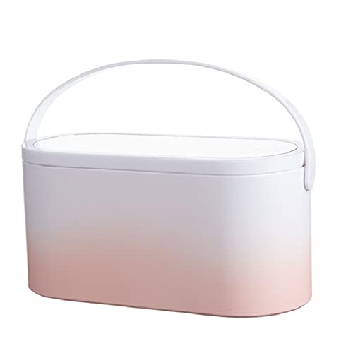 jonam Aufbewahrungsboxen Makeup Storage Box with Mirror Light Portable Led Travel Makeup Cosmetics Storage Box Touch Light Storage Organizer(Size:Pink Gradient) von jonam