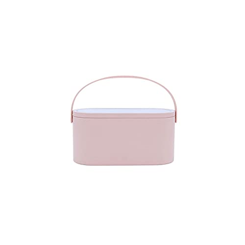 jonam Aufbewahrungsboxen Portable Jewelry Organizer Organizer für Kosmetik Aufbewahrungsbox Makeup Case Reisen Makeup Aufbewahrungstasche mit LED Beleuchteter Spiegel.(Color:Pink) von jonam