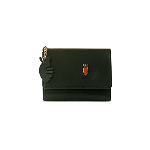 jonam Geldbörse für Damen Brieftasche Frauen Kurze Stil Damen Brieftasche Mini Studentenversion Kleine Handtasche Münze Slim Gurse Kartenhalter Tasche (Color : Green) von jonam