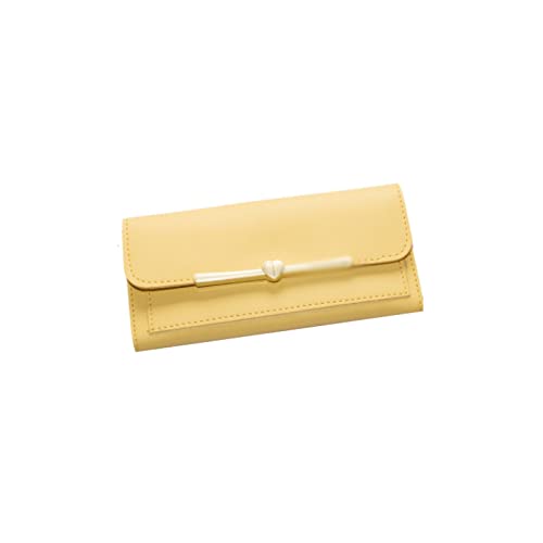 jonam Geldbörse für Damen Brieftasche weibliche Lange Absatz Einfache kleine frische Nette Münzbörse Multifunktions-Multifunktions-Multi-Card-Position-Kupplung (Color : Yellow) von jonam