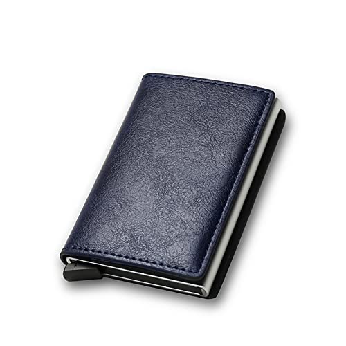 jonam Geldbörse für Damen Carbon FiberCard Holder Men Wallets Money Bag Zipper Coin Purse Small Leather Mini Slim Wallets (Color : Blue) von jonam