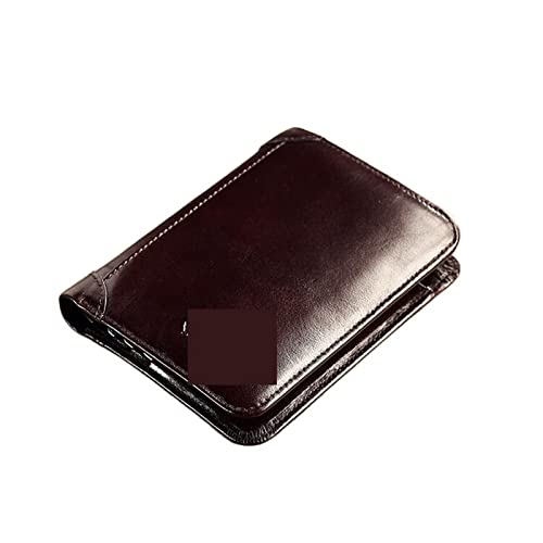 jonam Geldbörse für Damen Classic Style Wallet Genuine Leather Men Wallets Short Male Purse Card Holder Wallet Men (Color : Bruin) von jonam