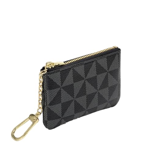 jonam Geldbörse für Damen Classical Wallet Purse Zipper Coin Purse Leather Key Bag Unisex Leather Bag KeyPurse and Wallet (Color : Black) von jonam