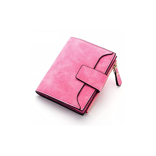 jonam Geldbörse für Damen Dame Brieftasche Reißverschluss Kurze Kupplung Feste Frauen Brieftasche Kleine Weibliche Geldbörse Kurze Geldbörse (Color : Pink) von jonam
