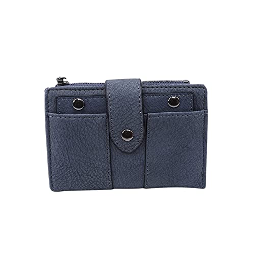 jonam Geldbörse für Damen Damen Brieftasche Kleine Damen Einfache Retro- Damen Feste Weibliche Brieftasche (Color : Blue) von jonam