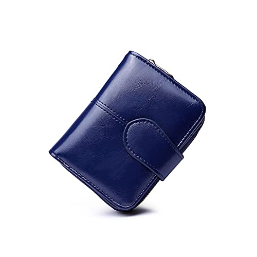 jonam Geldbörse für Damen Damen Brieftasche Kleine Leder Brieftasche Damen Kartenhalter Damen Clutch Damen Brieftasche Brieftasche (Color : Blue) von jonam