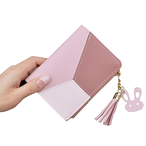 jonam Geldbörse für Damen Damen Brieftasche Kleine Leder Brieftasche Karten Fall Damen Brieftasche Brieftasche Brieftasche (Color : Pink) von jonam