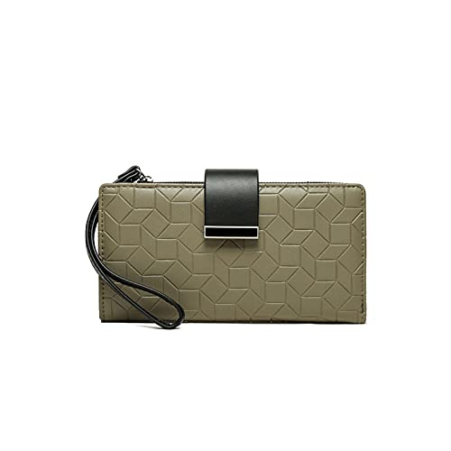 jonam Geldbörse für Damen Damen Lange Brieftasche Mode Damen Geld Tasche Große Kapazität Brieftasche mit Armband Reißverschluss Münze Geldbörse (Color : Green) von jonam