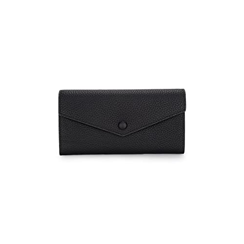 jonam Geldbörse für Damen Echte Leder-MappefürFrauenMulti-Funktions-FrauHandtasche Langeverursachender ArtDamenReißverschlusstaschen (Color : Black) von jonam