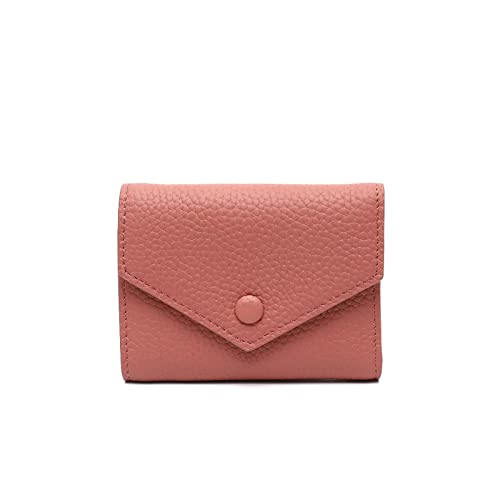 jonam Geldbörse für Damen Echtes Leder Brieftasche für Frauen Functionelle Multi Card Münze Bargeld Anti-Diebstahl Geldbörsen für Damen Rindsmittel (Color : Pink) von jonam
