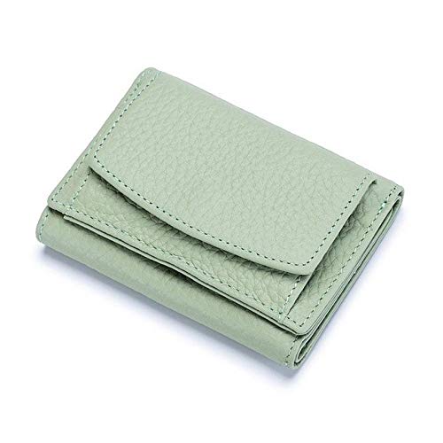 jonam Geldbörse für Damen Echtes Leder Frauen Brieftasche Münze Geldbörse Weibliche Leder Brieftasche (Color : Green) von jonam
