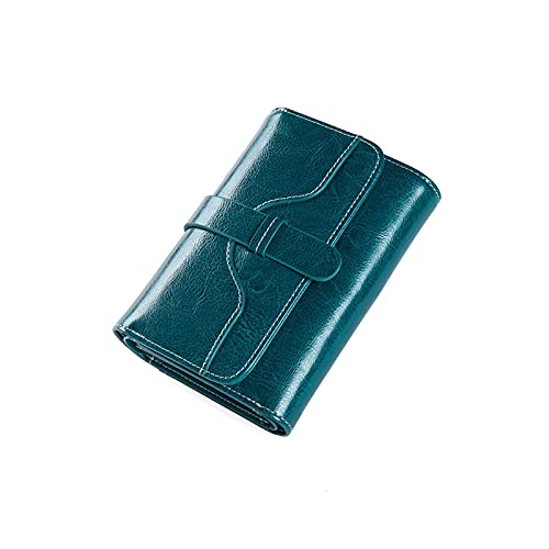 jonam Geldbörse für Damen Echtes Leder Frauen Brieftasche und Geldbörsen Münze Geldbörse Weibliche Kleine Walet Dame Für Geld Tasche (Color : Green) von jonam