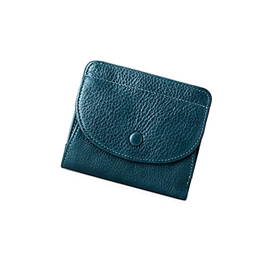 jonam Geldbörse für Damen Echtleder Brieftasche Kreditkarteninhaber Frauen Geldbörse Echtes Leder Mode Brieftaschen (Color : Blue) von jonam