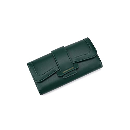 jonam Geldbörse für Damen Einfache Leder Brieftaschen für Frauen Trifold Wallet Kartenhalter Lange Kupplungsbeutel Dame Geldbörse für täglich (Color : Green) von jonam