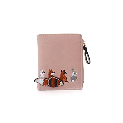 jonam Geldbörse für Damen Frauen Brieftasche Kleine niedliche Brieftasche Frauen Kurze Leder Frauen Brieftaschen Kartenhalter Brieftaschen Geldbörsen Geldbörse (Color : Pink) von jonam