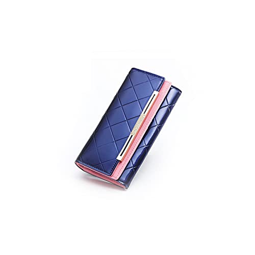 jonam Geldbörse für Damen Frauen Brieftasche Leder Designer Weibliche Münze Geldbörsen Kartenhalter Geld Taschen Damenkupplung (Color : Blue) von jonam