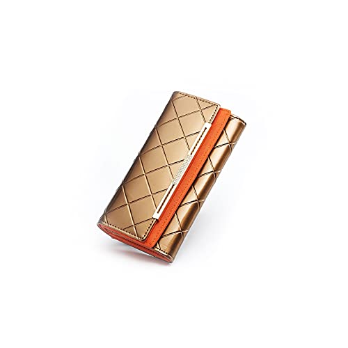 jonam Geldbörse für Damen Frauen Brieftasche Leder Designer Weibliche Münze Geldbörsen Kartenhalter Geld Taschen Damenkupplung (Color : Gold) von jonam
