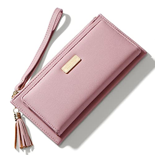 jonam Geldbörse für Damen Frauen Brieftasche Limited Clearance Soft Pu. Leder Telefon Tasche Dame Mode Weibliche Lange Geldbörsen (Color : Pink) von jonam
