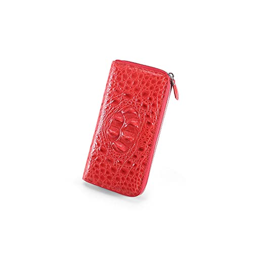 jonam Geldbörse für Damen Frauen Damen Geldbörse Hand Echtes Leder Lange Tasche Für Brieftaschen (Color : Red) von jonam