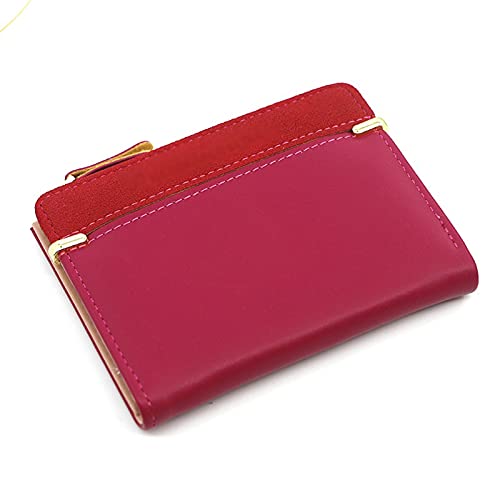 jonam Geldbörse für Damen Frauen Geldbörse Kurzfrauen Münze Geldbörse Brieftaschen für Frauenkartenhalter Kleine Damen Brieftasche (Color : Red) von jonam