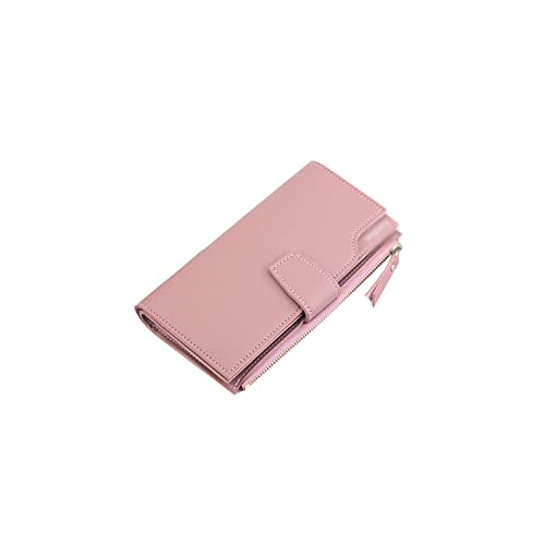 jonam Geldbörse für Damen Frauen Geldbörse Lange Brieftasche Frauen Reißverschluss Kartentasche Trendy Handytasche Multifunktions-Tri-Fold-Münz-Geldbörse (Color : Pink) von jonam