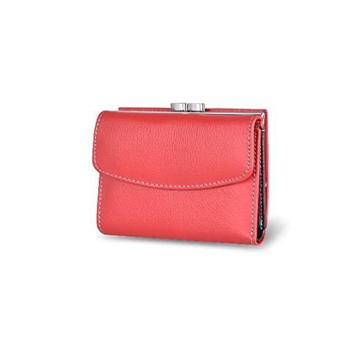 jonam Geldbörse für Damen Frauen Geldbörsen Kleine Mode Leder Geldbörse Frauen Damen Karton Tasche Handgriff Clutch Weibliche Geldbörse Geld Clip Brieftasche (Color : Red) von jonam