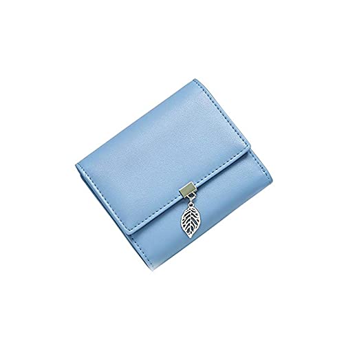 jonam Geldbörse für Damen Frauen Geldbörsen Pu. Leder Kurz Design Dame Kartenhalter Trifold Brieftasche (Color : Blue) von jonam