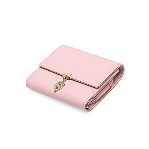 jonam Geldbörse für Damen Frauen Geldbörsen Pu. Leder Kurz Design Dame Kartenhalter Trifold Brieftasche (Color : Pink) von jonam