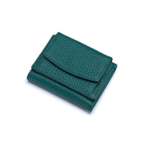 jonam Geldbörse für Damen Frauen Leder Brieftasche Kleine Leder Münze Geldbörse Karten Fall Große Geldtasche Tragbare Kupplung (Color : Green) von jonam